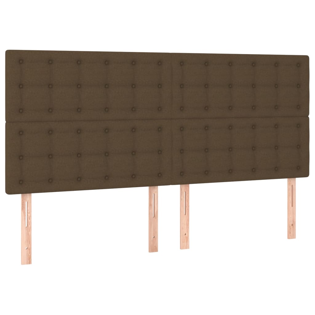 Têtes de lit 4 pcs Marron Foncé 90x5x78/88 cm Tissu Têtes et pieds de lit vidaXL   