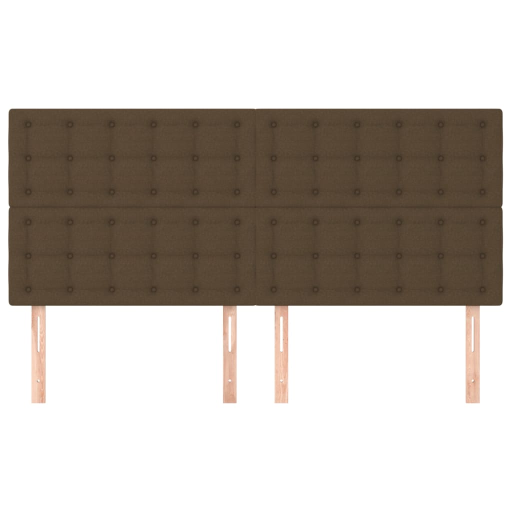 Têtes de lit 4 pcs Marron Foncé 90x5x78/88 cm Tissu Têtes et pieds de lit vidaXL   