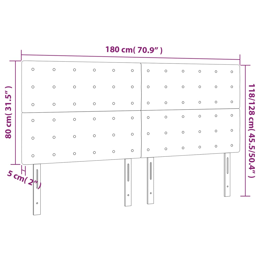 Têtes de lit 4 pcs Bleu 90x5x78/88 cm Tissu Têtes et pieds de lit vidaXL   