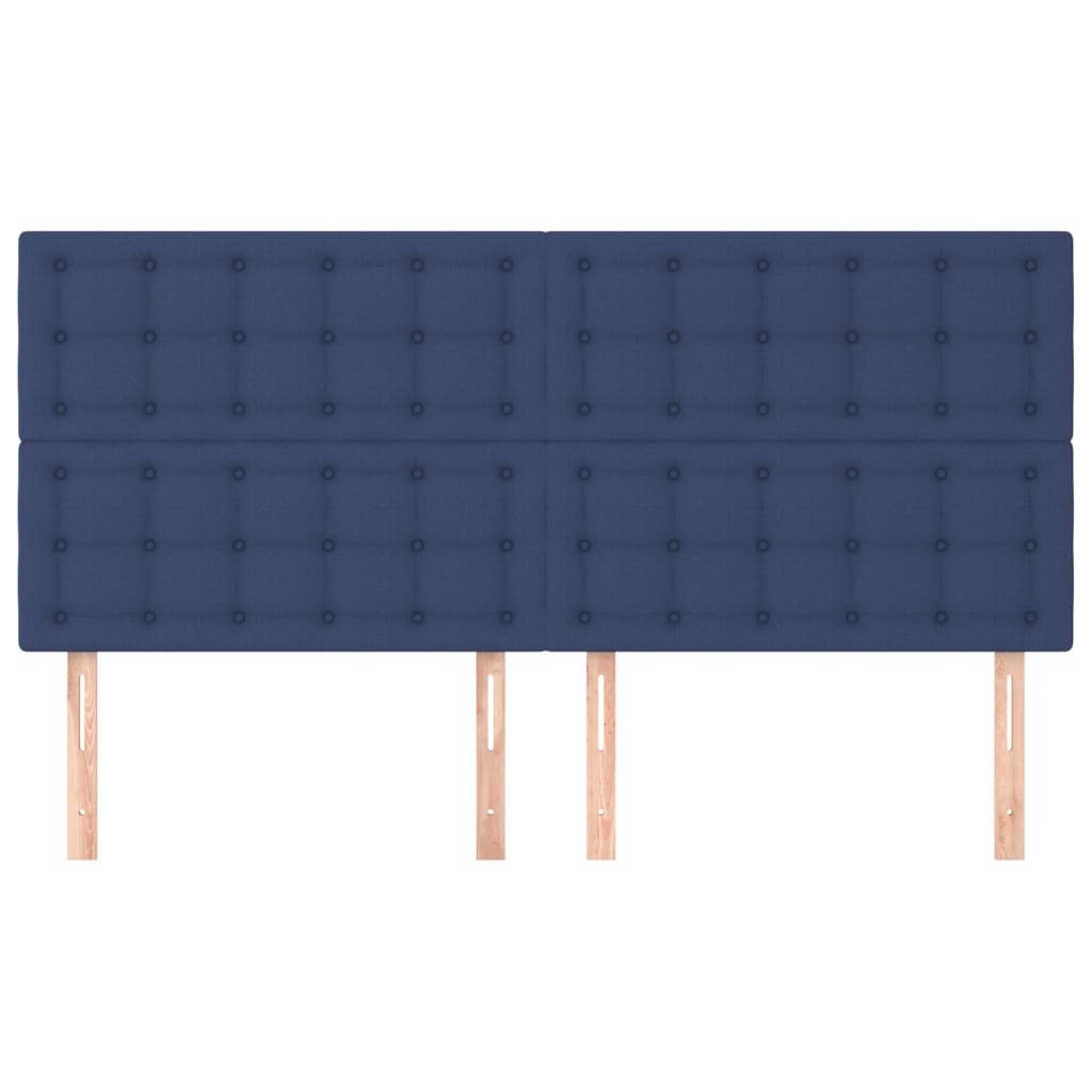 Têtes de lit 4 pcs Bleu 100x5x78/88 cm Tissu Têtes et pieds de lit vidaXL   