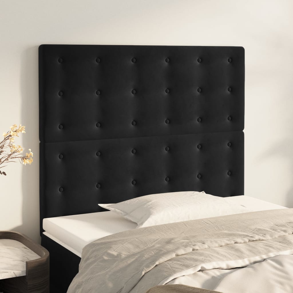 Têtes de lit 2 pcs Noir 90x5x78/88 cm Velours Têtes et pieds de lit vidaXL   