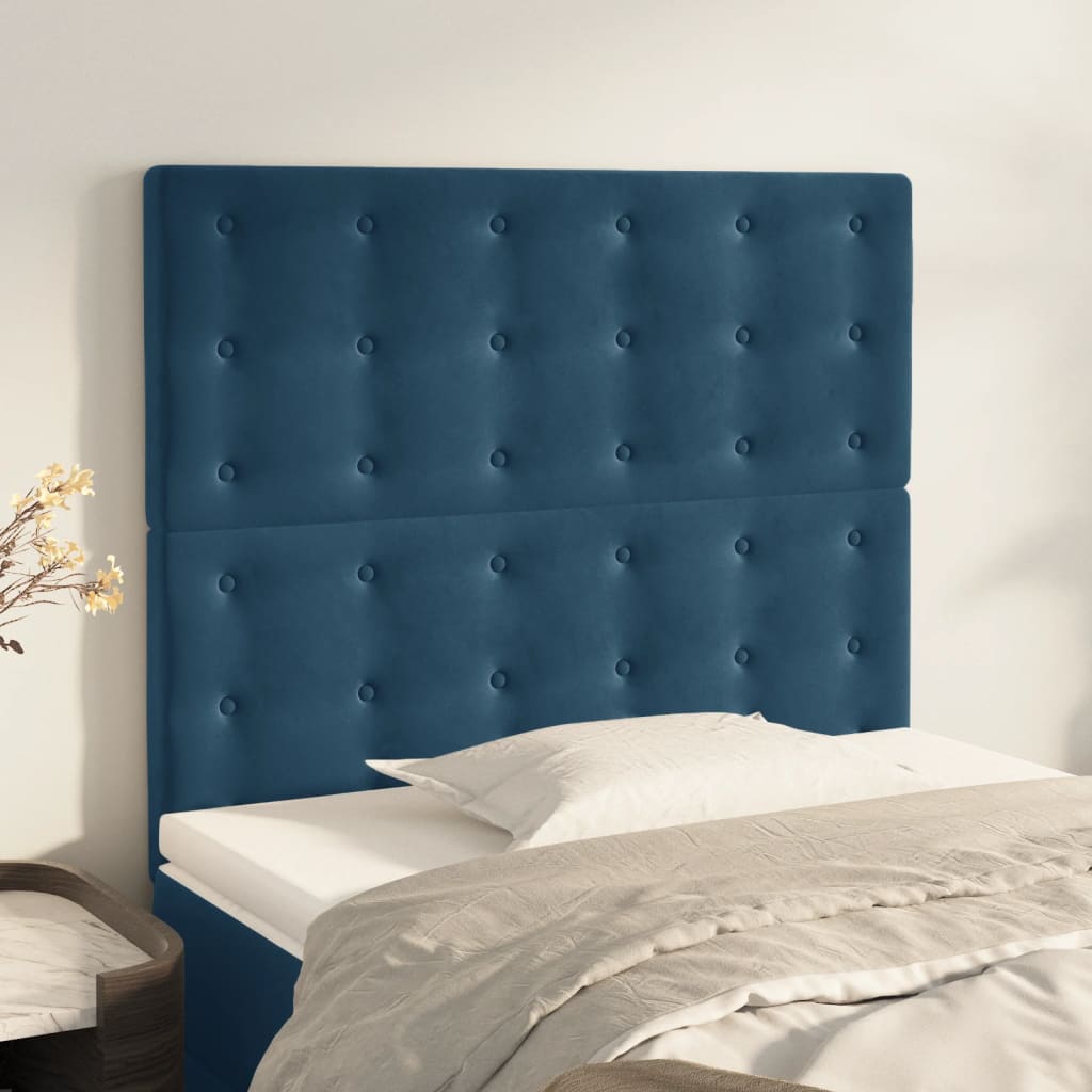 Têtes de lit 2 pcs Bleu foncé 90x5x78/88 cm Velours Têtes et pieds de lit vidaXL   