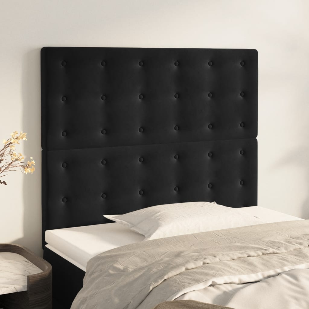 Têtes de lit 2 pcs Noir 100x5x78/88 cm Velours Têtes et pieds de lit vidaXL   