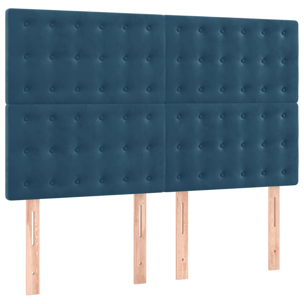 Têtes de lit 4 pcs Bleu foncé 72x5x78/88 cm Velours Têtes et pieds de lit vidaXL   