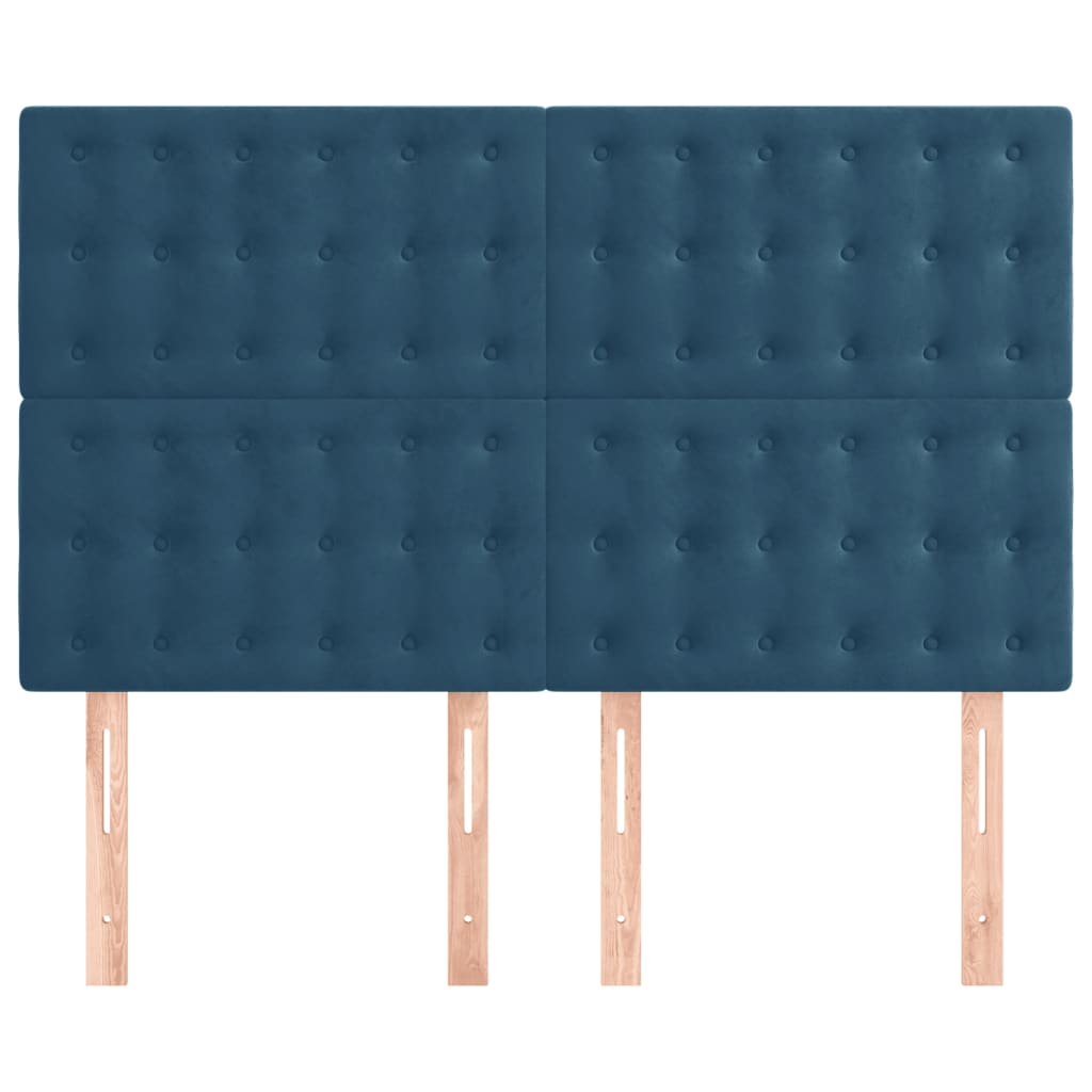 Têtes de lit 4 pcs Bleu foncé 72x5x78/88 cm Velours Têtes et pieds de lit vidaXL   