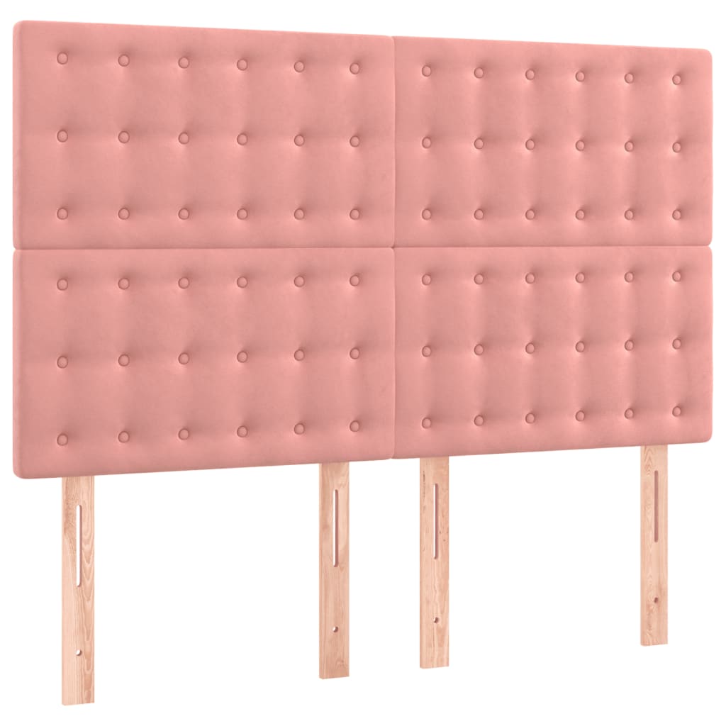 Têtes de lit 4 pcs Rose 72x5x78/88 cm Velours Têtes et pieds de lit vidaXL   