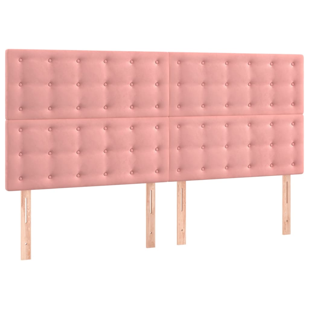 Têtes de lit 4 pcs Rose 90x5x78/88 cm Velours Têtes et pieds de lit vidaXL   