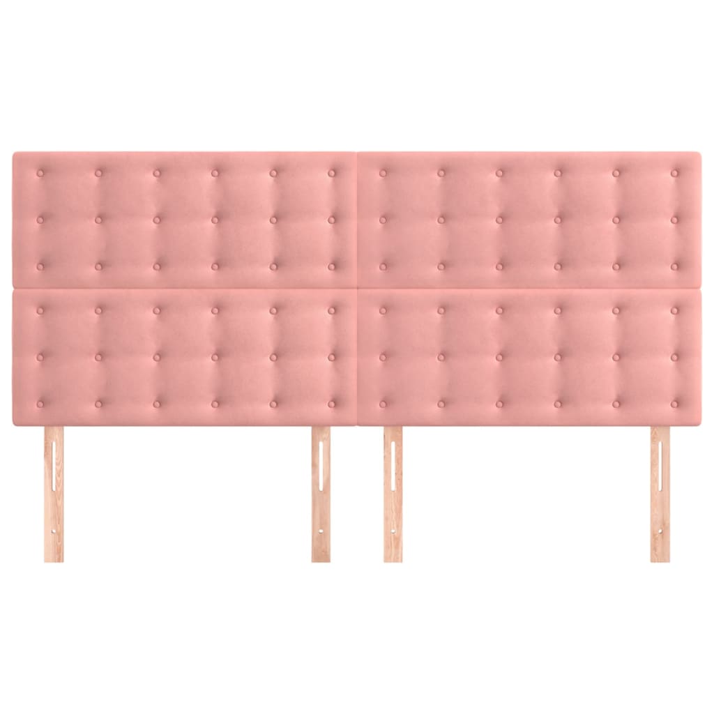 Têtes de lit 4 pcs Rose 90x5x78/88 cm Velours Têtes et pieds de lit vidaXL   