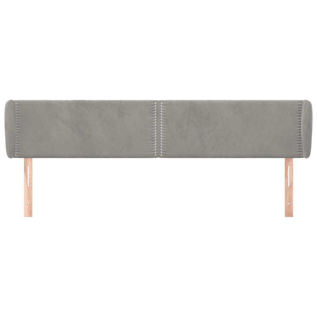 Tête de lit avec oreilles Gris clair 183x23x78/88 cm Velours Têtes et pieds de lit vidaXL   