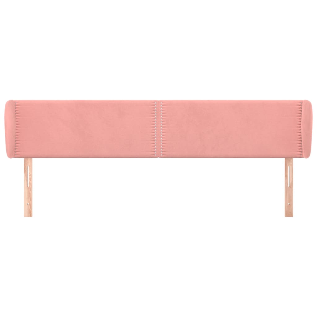 Tête de lit avec oreilles Rose 183x23x78/88 cm Velours Têtes et pieds de lit vidaXL   