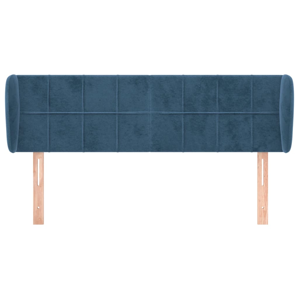 Tête de lit avec oreilles Bleu foncé 147x23x78/88 cm Velours Têtes et pieds de lit vidaXL   