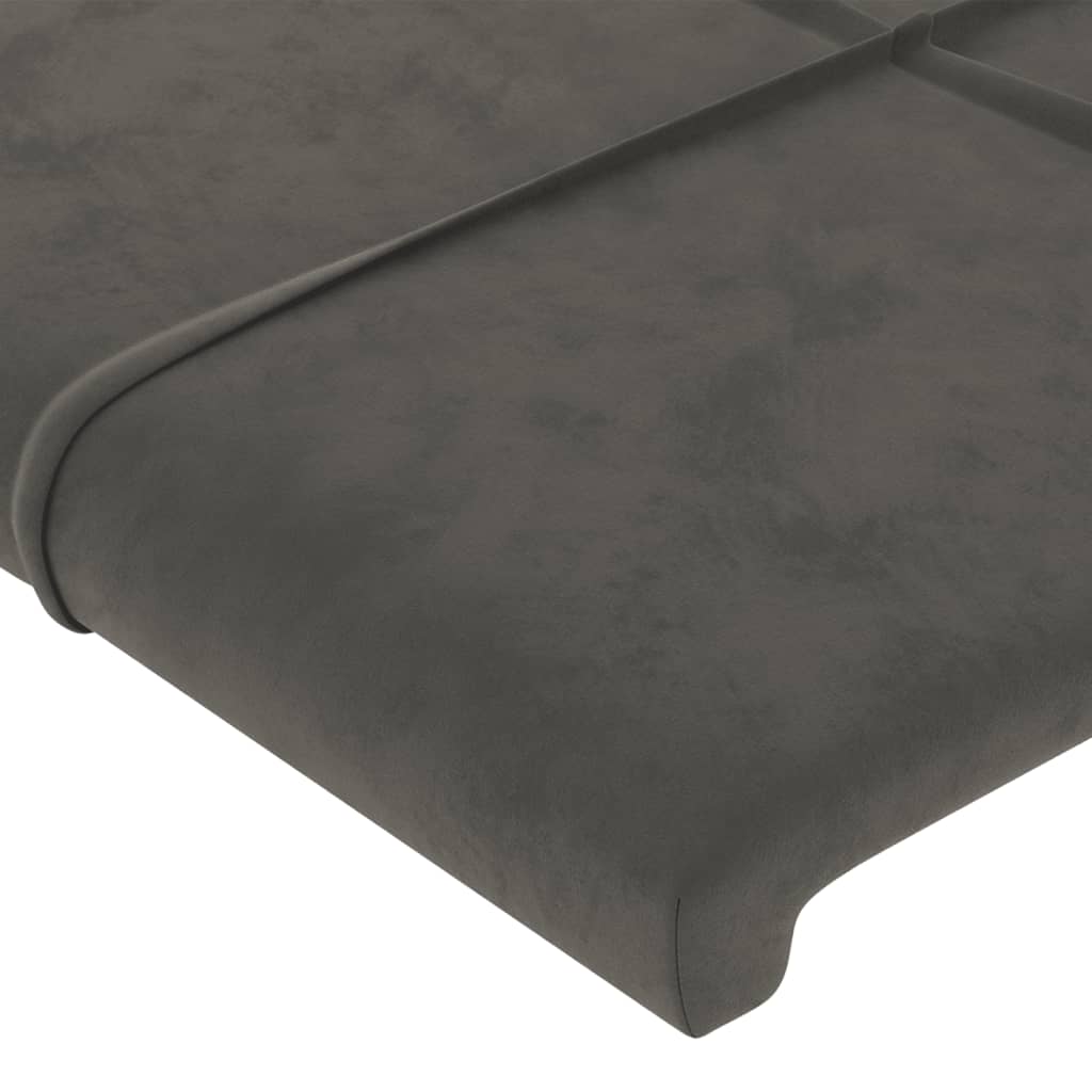 Tête de lit avec oreilles Gris foncé 163x23x78/88 cm Velours Têtes et pieds de lit vidaXL