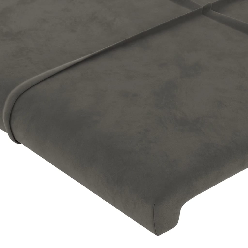 Tête de lit avec oreilles Gris foncé 183x23x78/88 cm Velours Têtes et pieds de lit vidaXL   