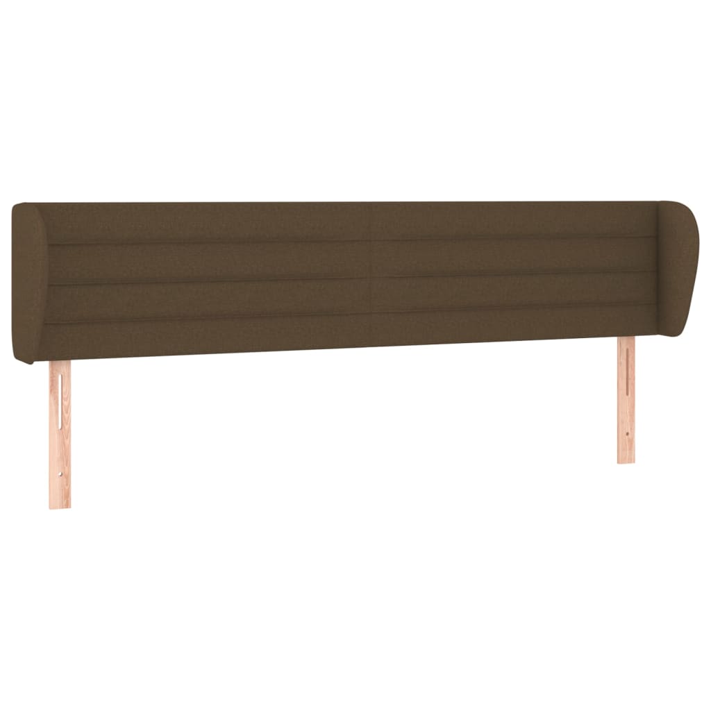 Tête de lit avec oreilles Marron foncé 203x23x78/88 cm Tissu Têtes et pieds de lit vidaXL   