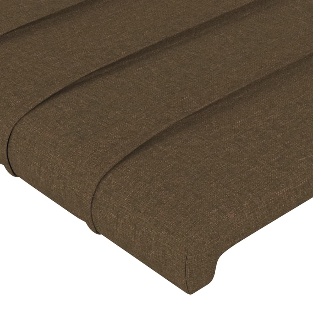 Tête de lit avec oreilles Marron foncé 203x23x78/88 cm Tissu Têtes et pieds de lit vidaXL   