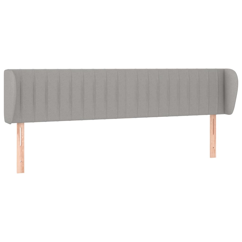 Tête de lit avec oreilles Gris clair 163x23x78/88 cm Tissu Têtes et pieds de lit vidaXL   