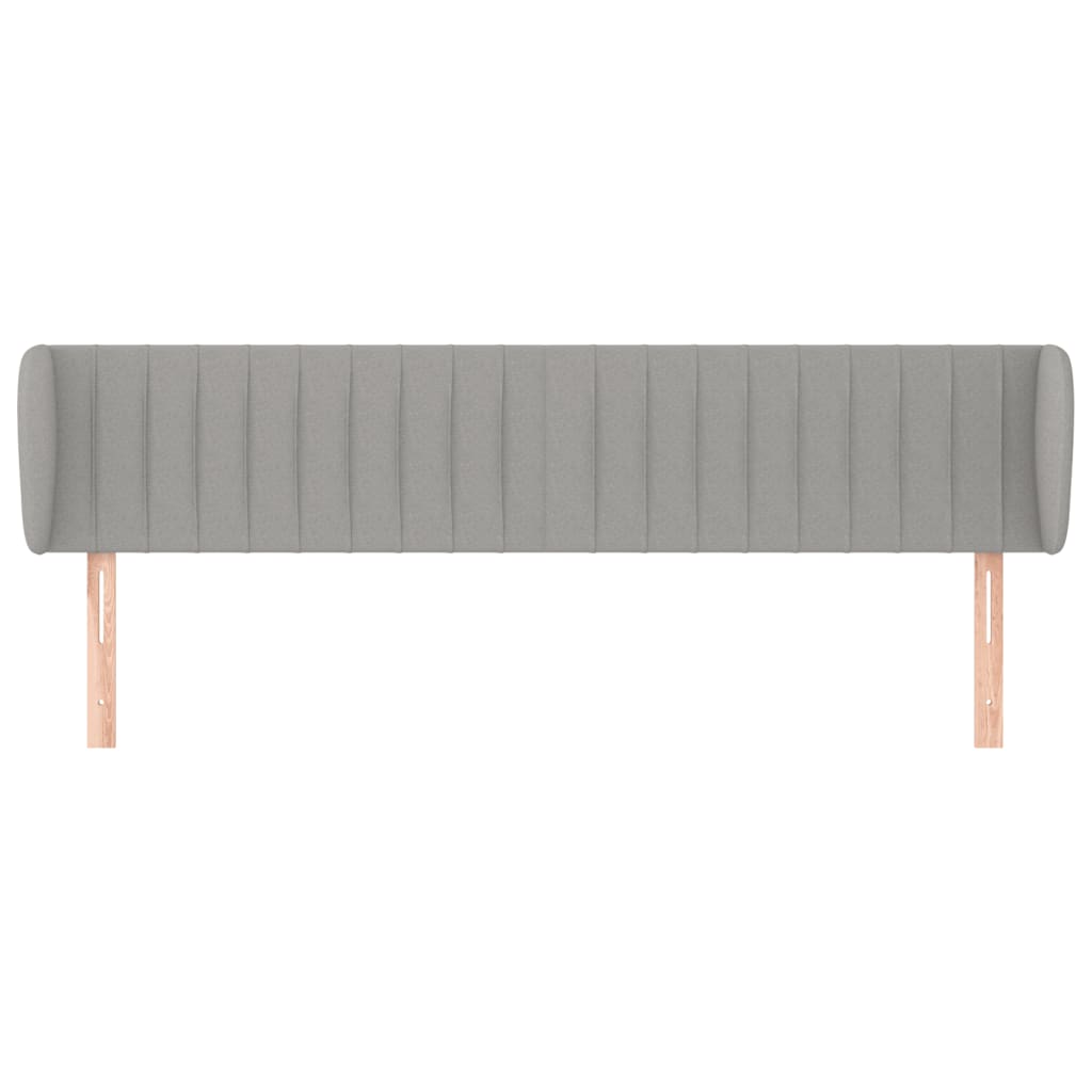 Tête de lit avec oreilles Gris clair 163x23x78/88 cm Tissu Têtes et pieds de lit vidaXL   