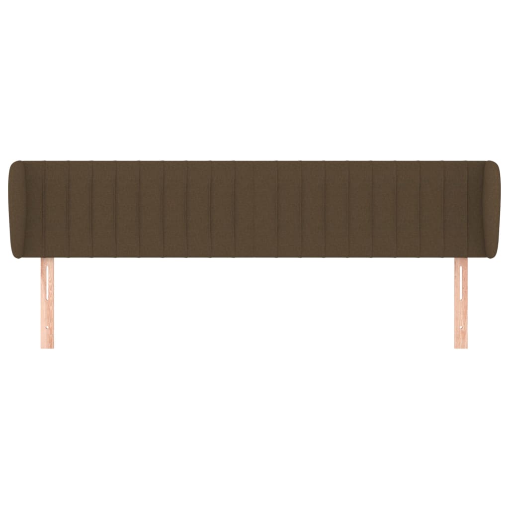 Tête de lit avec oreilles Marron foncé 183x23x78/88 cm Tissu Têtes et pieds de lit vidaXL   