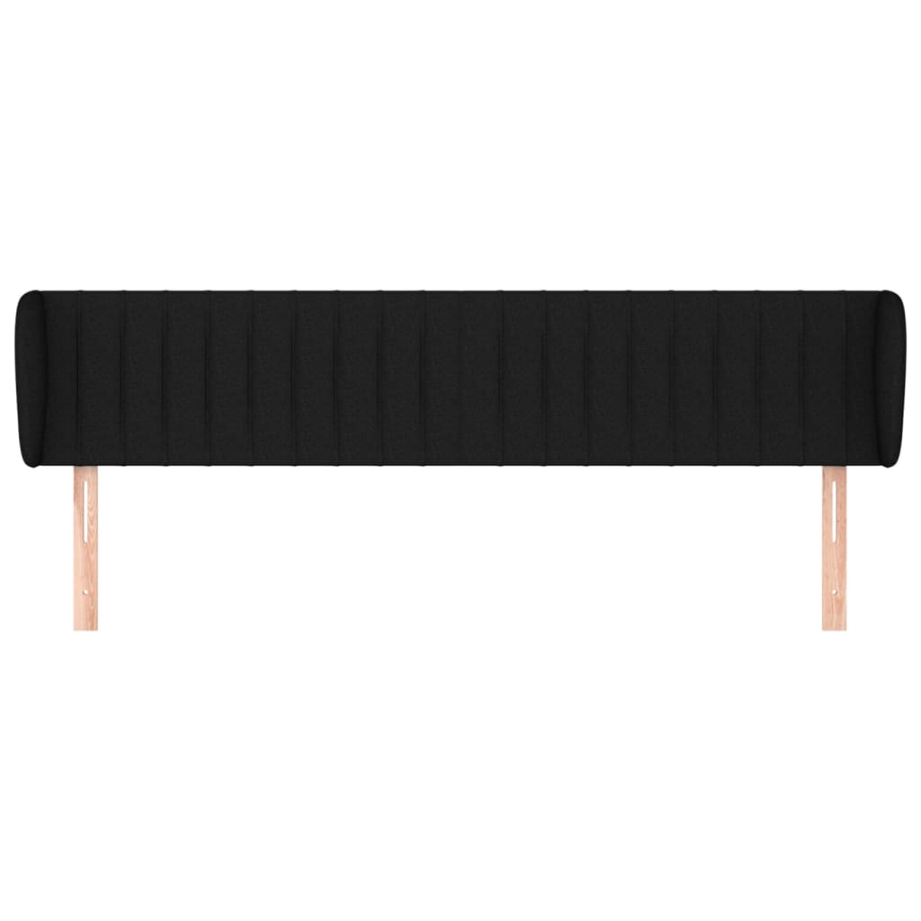 Tête de lit avec oreilles Noir 203x23x78/88 cm Tissu Têtes et pieds de lit vidaXL   