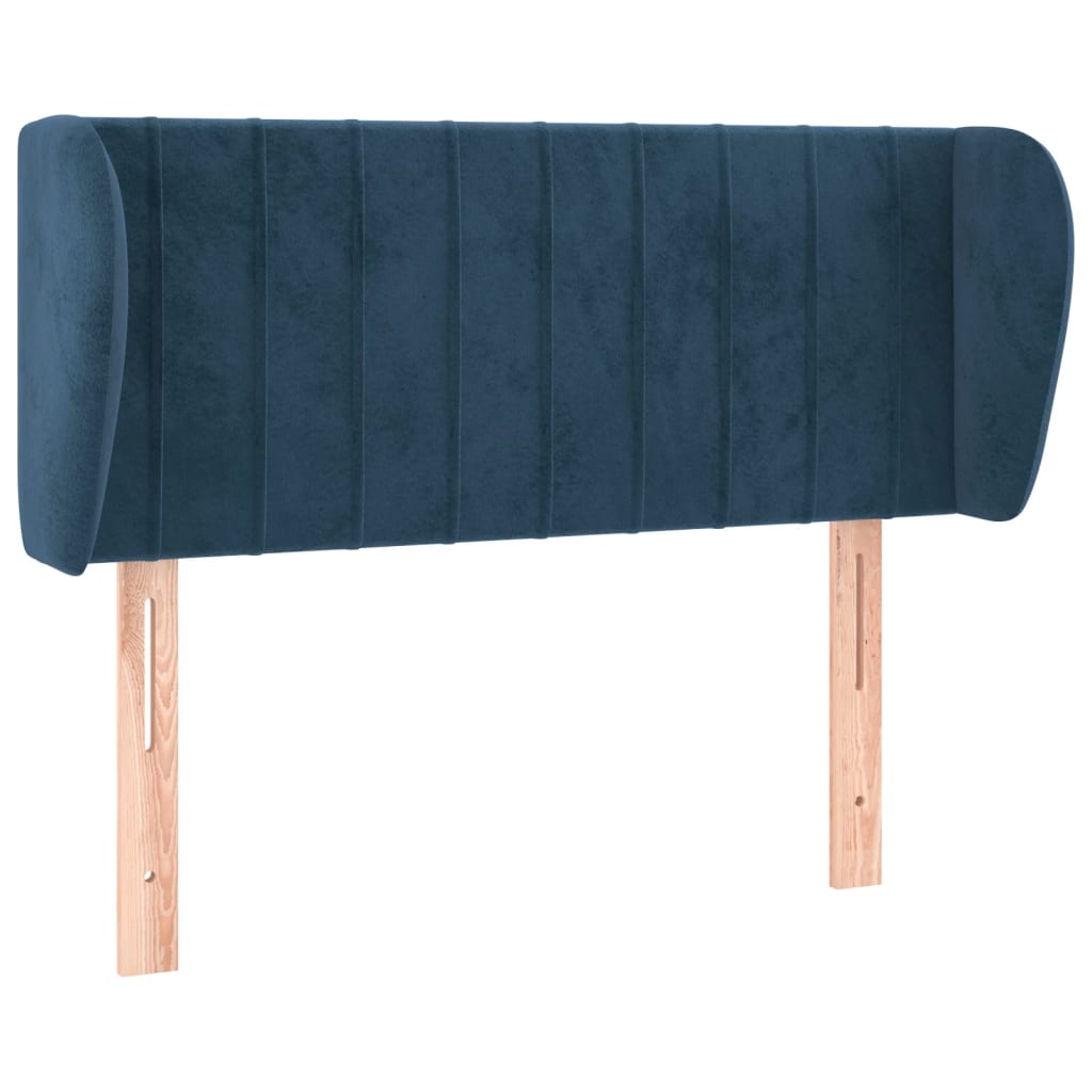 Tête de lit avec oreilles Bleu foncé 103x23x78/88 cm Velours Têtes et pieds de lit vidaXL   