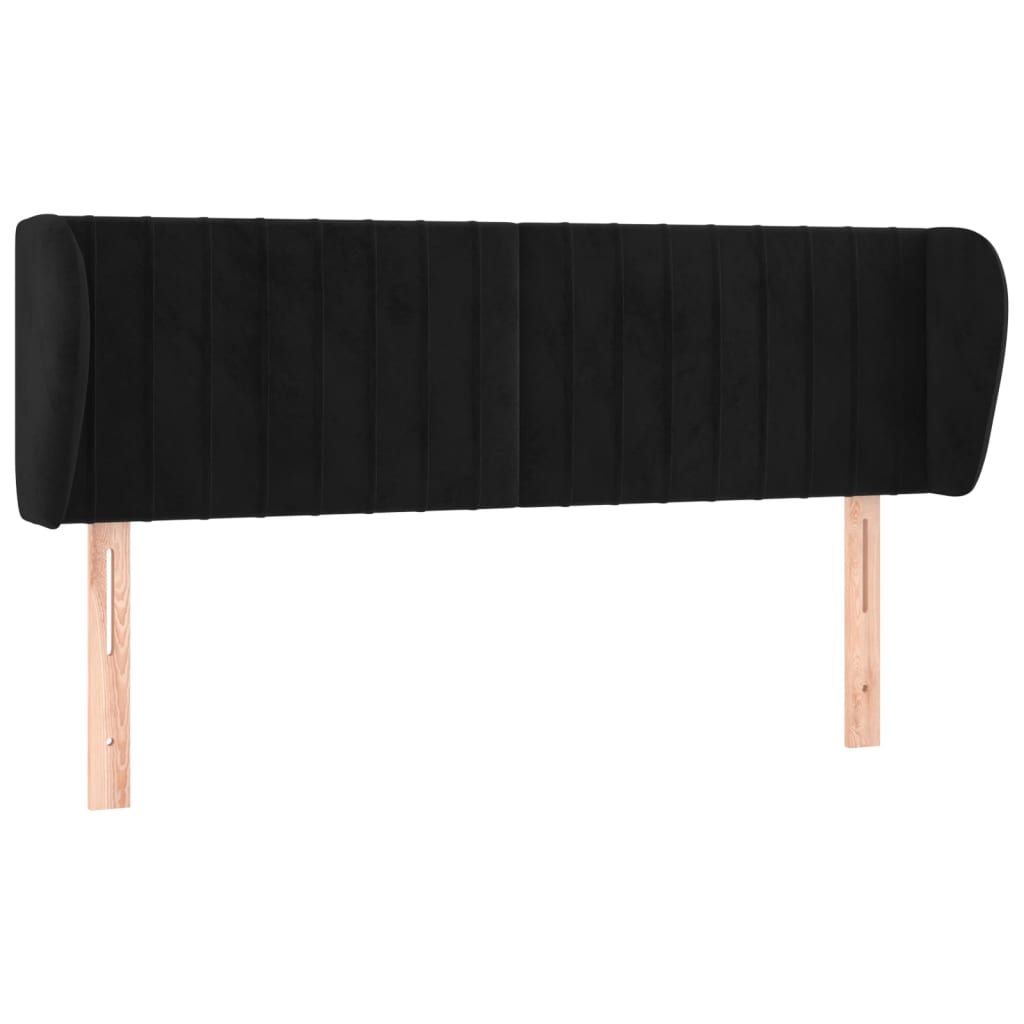 Tête de lit avec oreilles Noir 147x23x78/88 cm Velours Têtes et pieds de lit vidaXL   