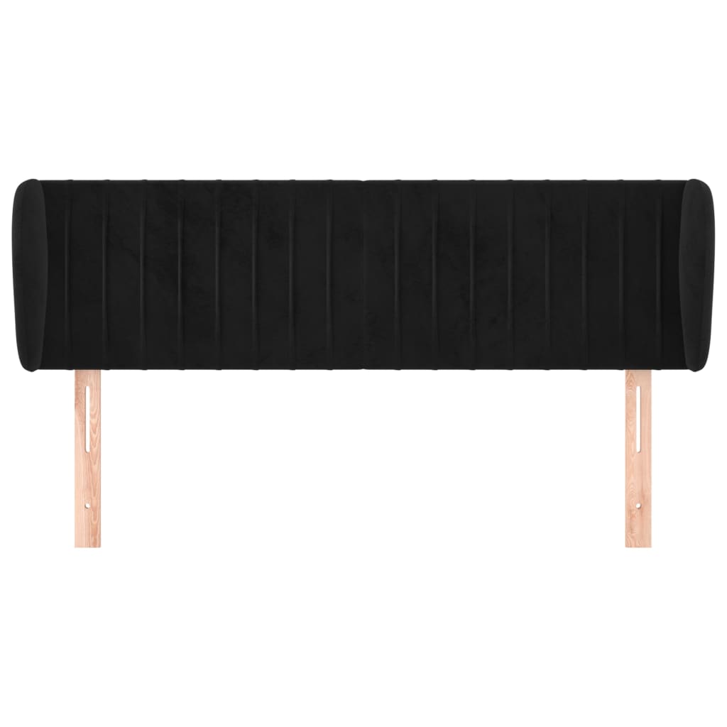 Tête de lit avec oreilles Noir 147x23x78/88 cm Velours Têtes et pieds de lit vidaXL   