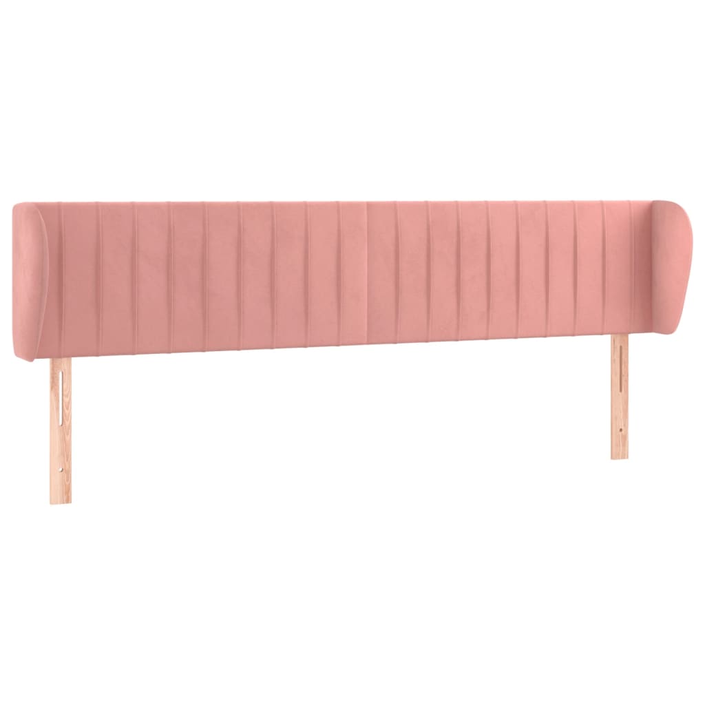 Tête de lit avec oreilles Rose 163x23x78/88 cm Velours Têtes et pieds de lit vidaXL   