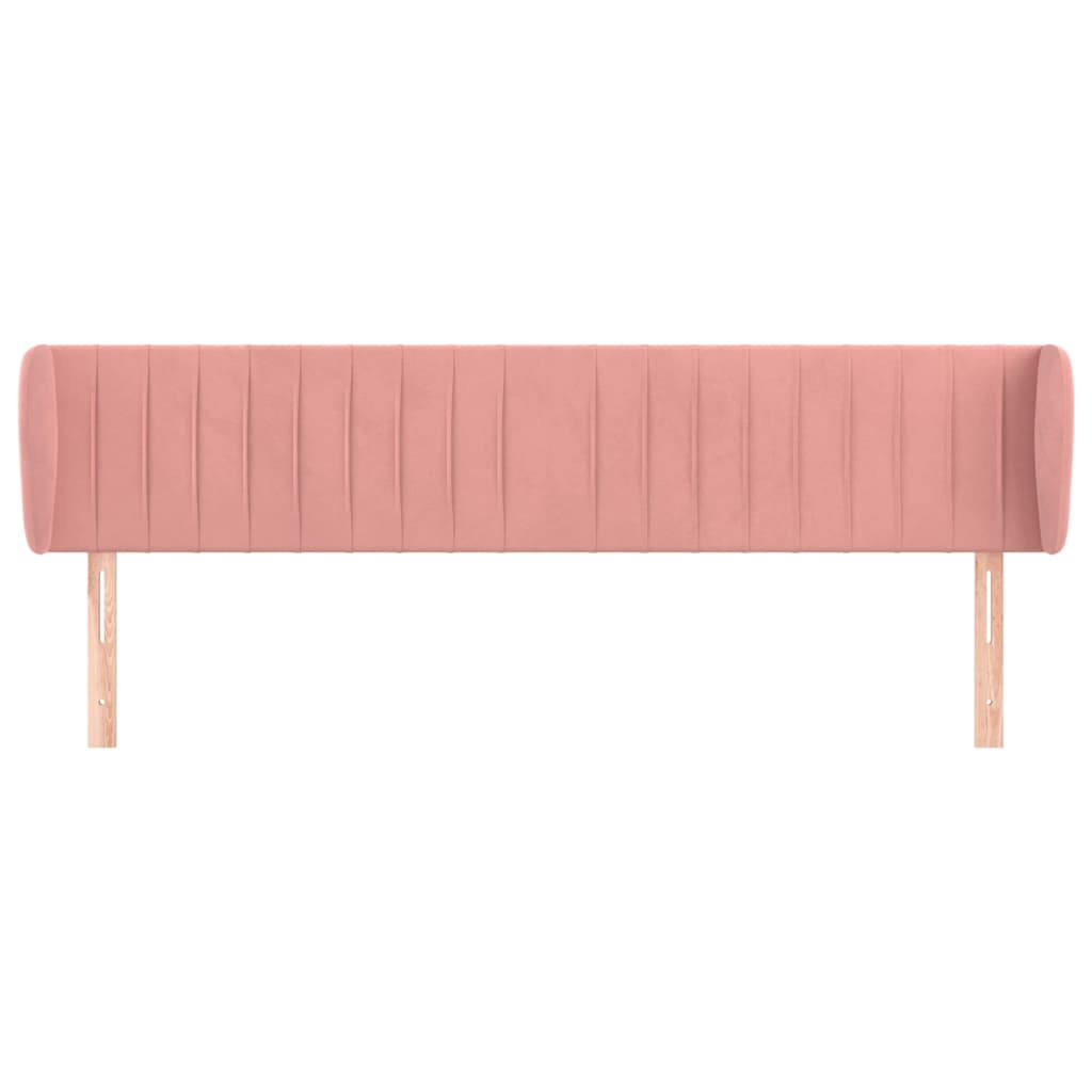 Tête de lit avec oreilles Rose 163x23x78/88 cm Velours Têtes et pieds de lit vidaXL   