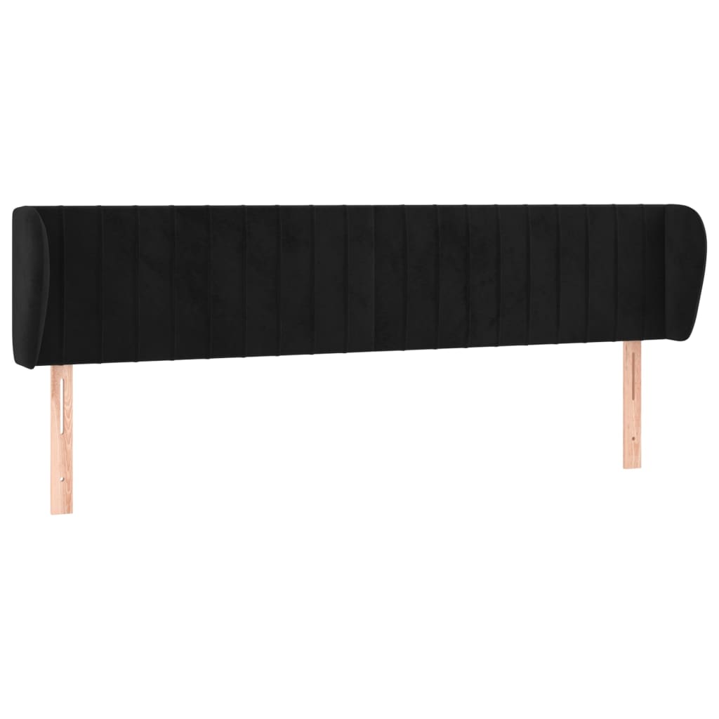 Tête de lit avec oreilles Noir 183x23x78/88 cm Velours Têtes et pieds de lit vidaXL   