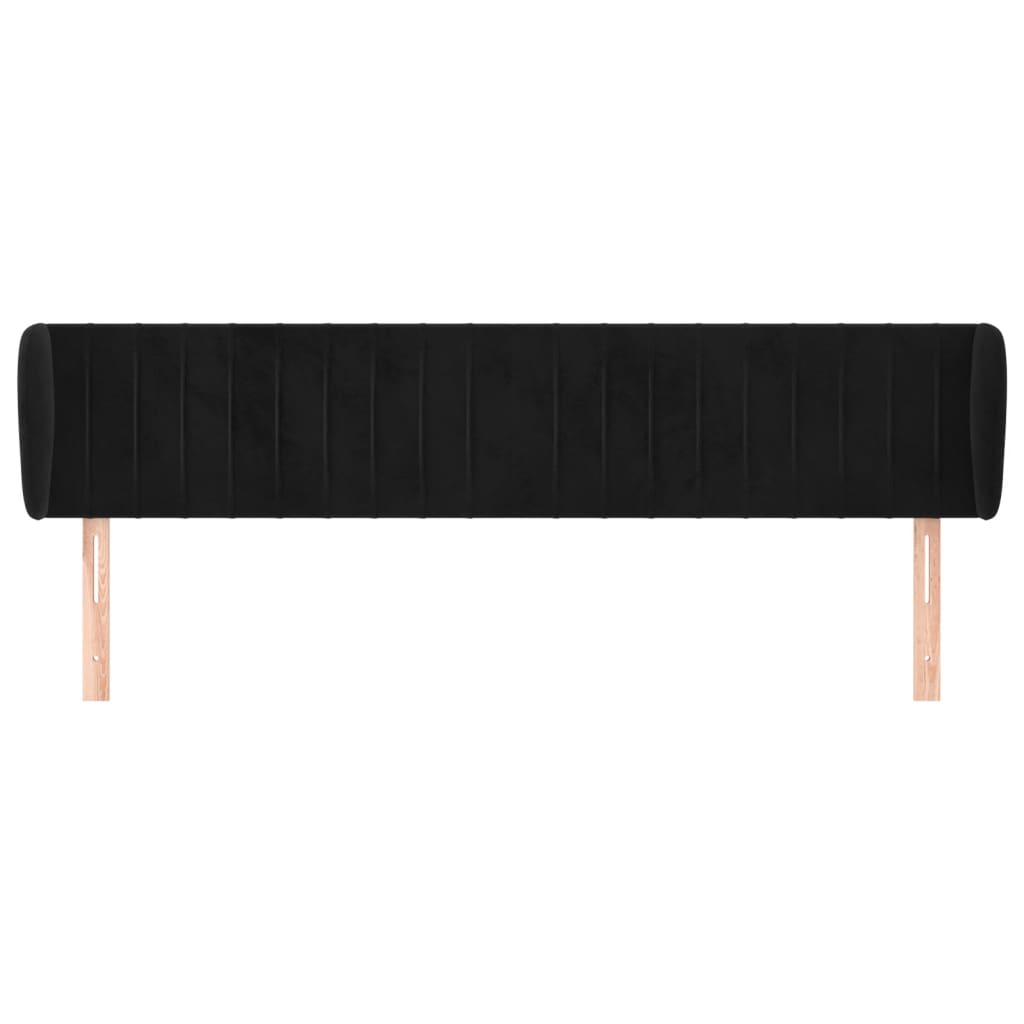 Tête de lit avec oreilles Noir 183x23x78/88 cm Velours Têtes et pieds de lit vidaXL   