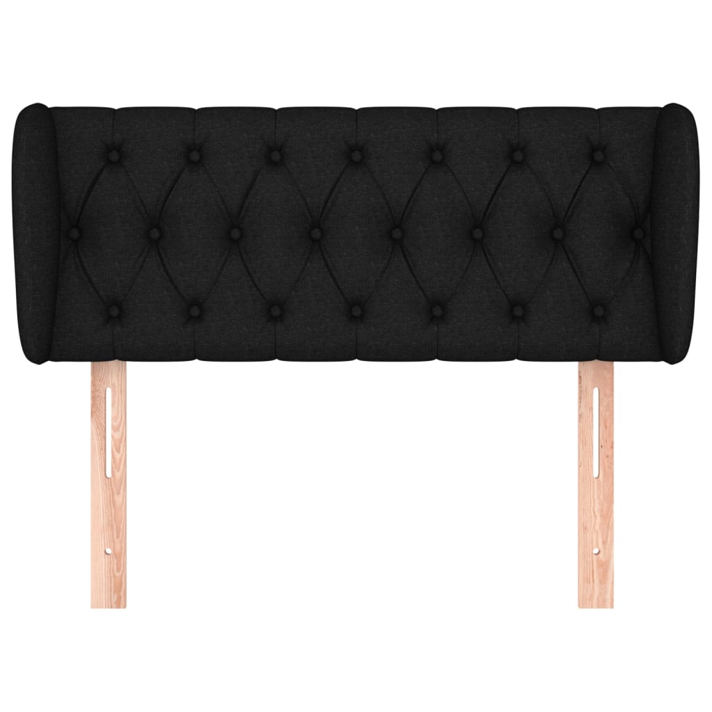 Tête de lit avec oreilles Noir 93x23x78/88 cm Tissu Têtes et pieds de lit vidaXL   