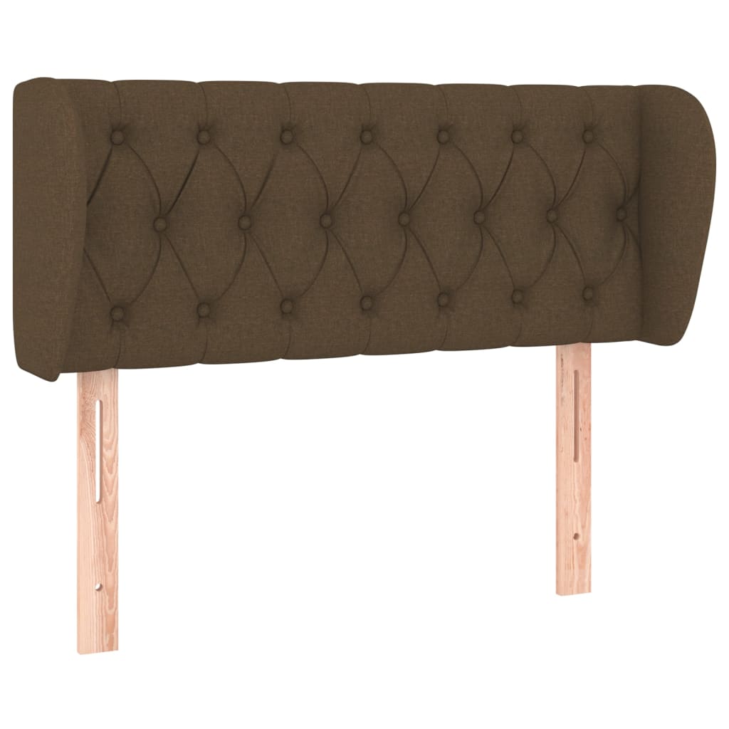 Tête de lit avec oreilles Marron foncé 93x23x78/88 cm Tissu Têtes et pieds de lit vidaXL   