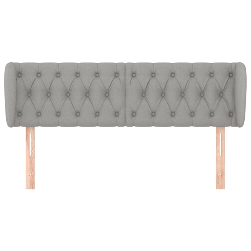 Tête de lit avec oreilles Gris clair 147x23x78/88 cm Tissu Têtes et pieds de lit vidaXL   