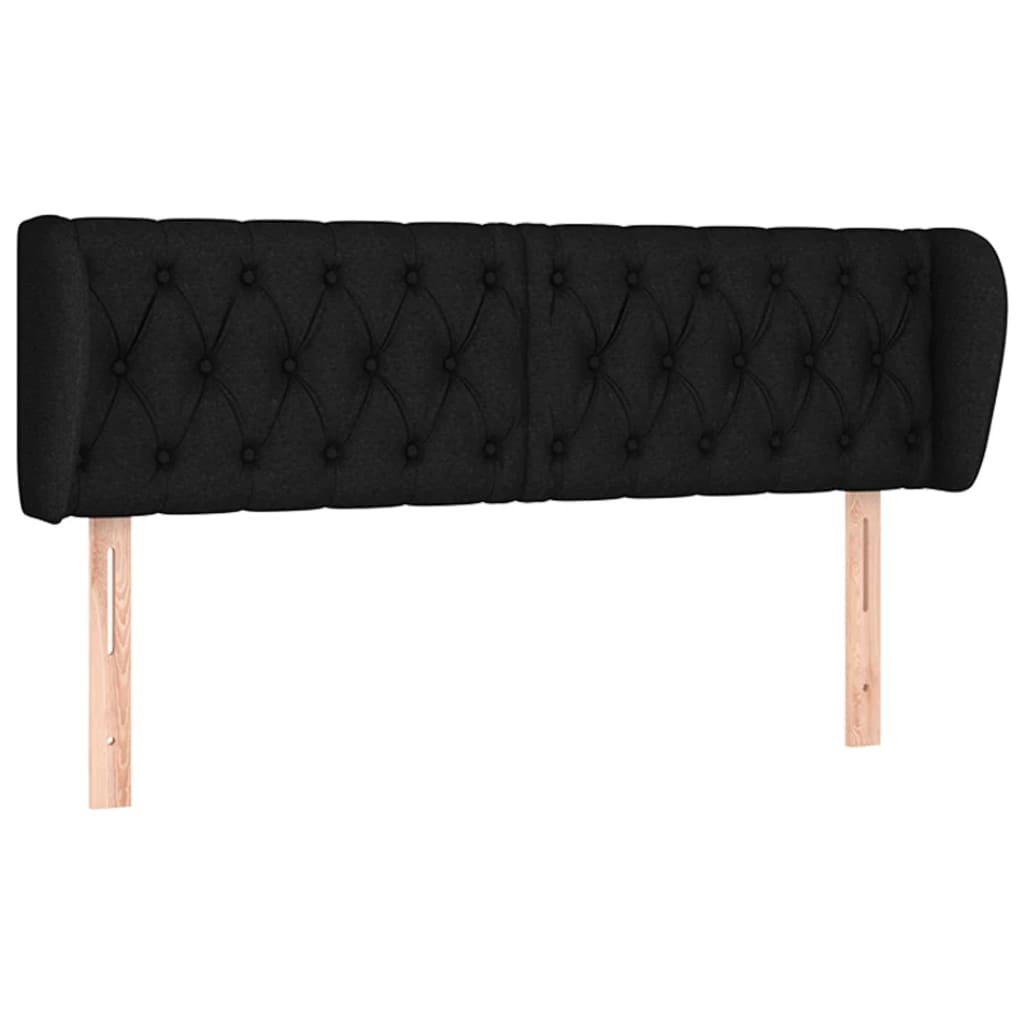 Tête de lit avec oreilles Noir 147x23x78/88 cm Tissu Têtes et pieds de lit vidaXL   