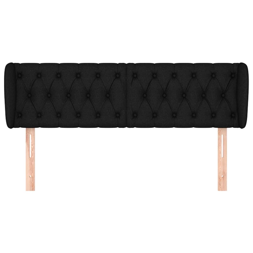 Tête de lit avec oreilles Noir 147x23x78/88 cm Tissu Têtes et pieds de lit vidaXL   