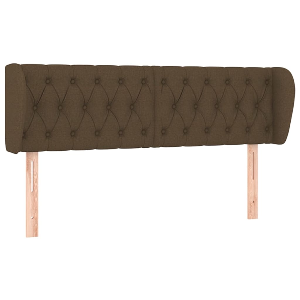 Tête de lit avec oreilles Marron foncé 147x23x78/88 cm Tissu Têtes et pieds de lit vidaXL   