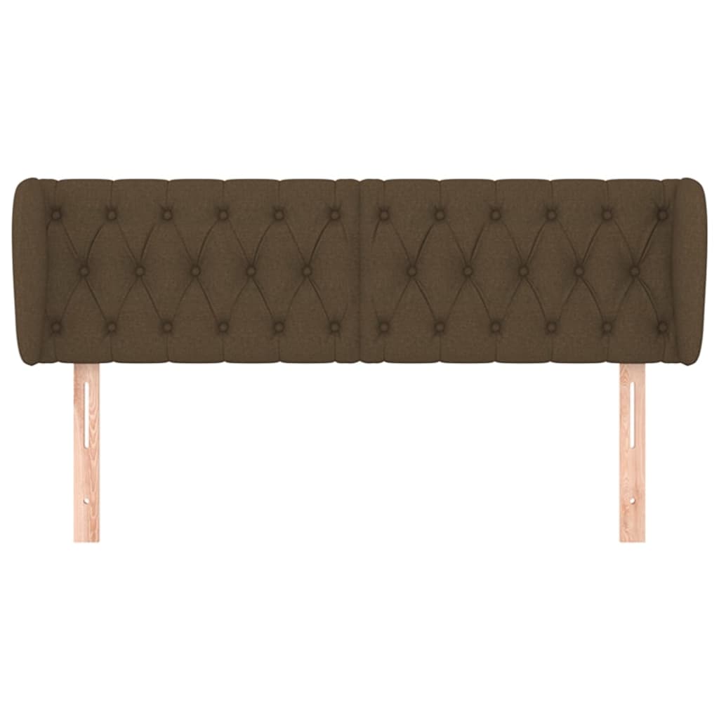 Tête de lit avec oreilles Marron foncé 147x23x78/88 cm Tissu Têtes et pieds de lit vidaXL   