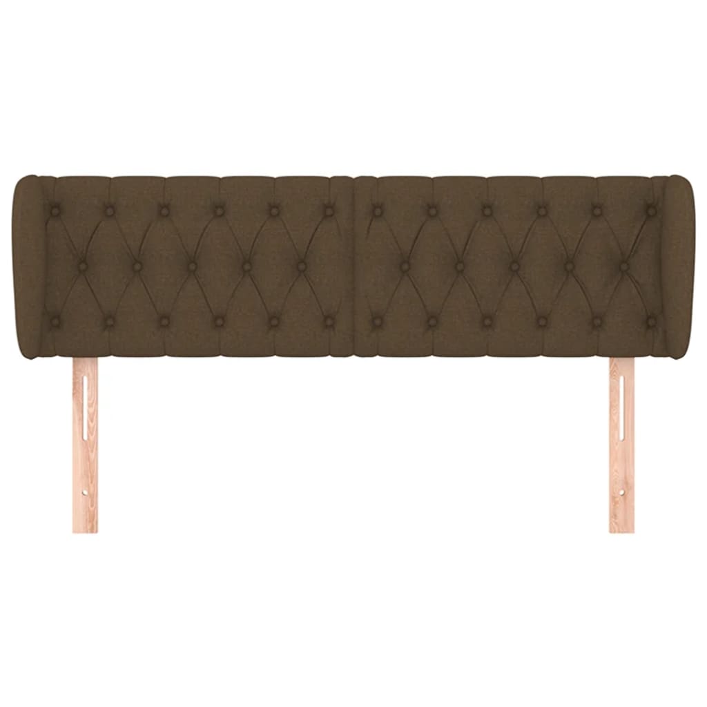 Tête de lit avec oreilles Marron foncé 163x23x78/88 cm Tissu Têtes et pieds de lit vidaXL   