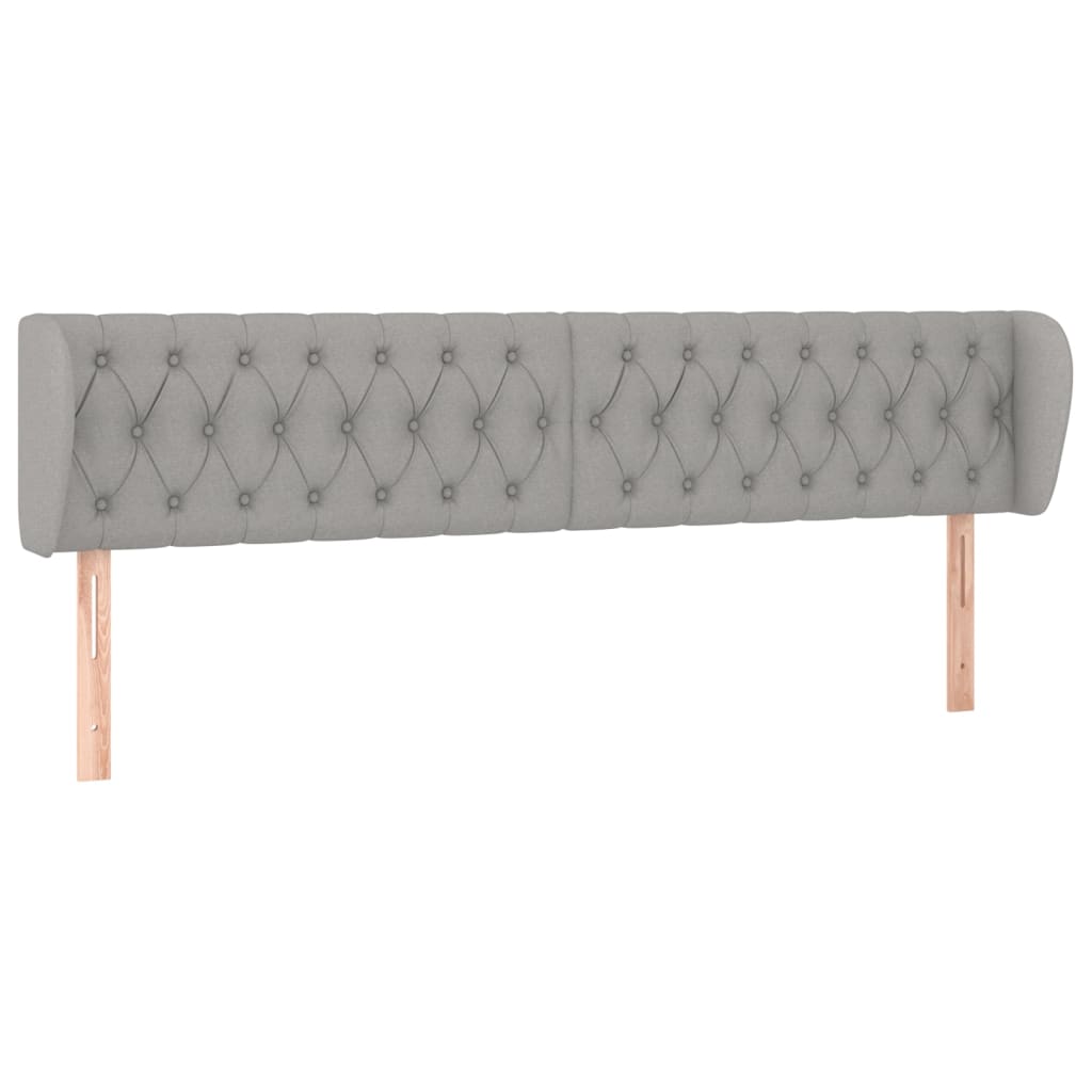 Tête de lit avec oreilles Gris clair 183x23x78/88 cm Tissu Têtes et pieds de lit vidaXL   