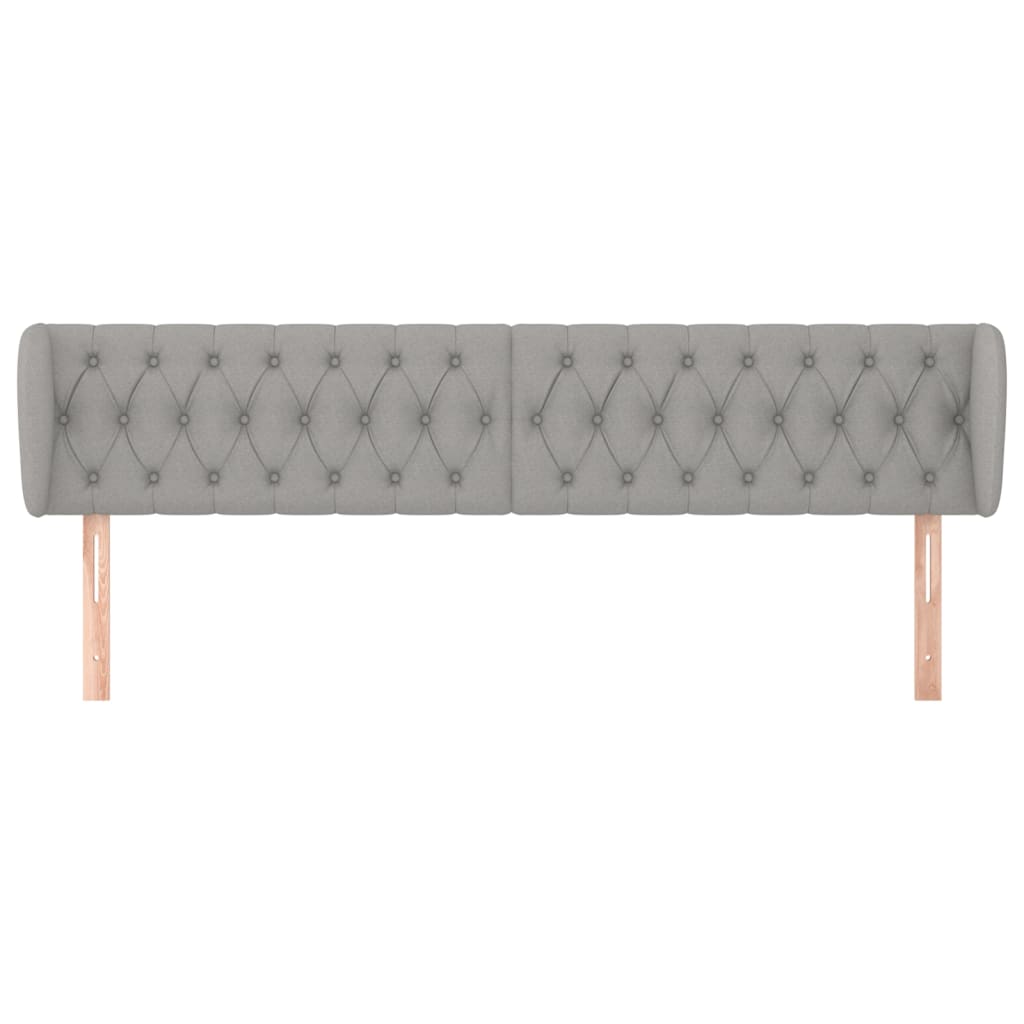 Tête de lit avec oreilles Gris clair 183x23x78/88 cm Tissu Têtes et pieds de lit vidaXL   