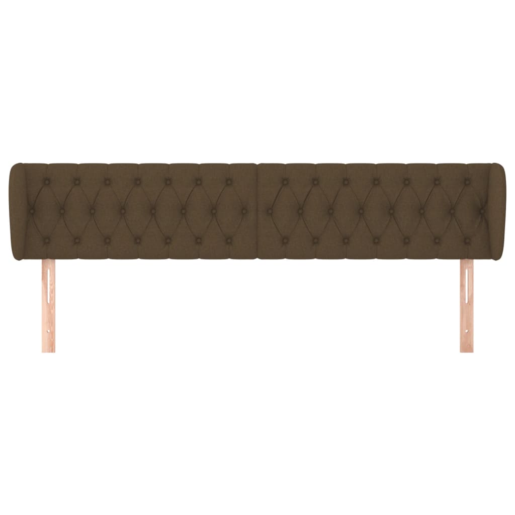 Tête de lit avec oreilles Marron foncé 183x23x78/88 cm Tissu Têtes et pieds de lit vidaXL   