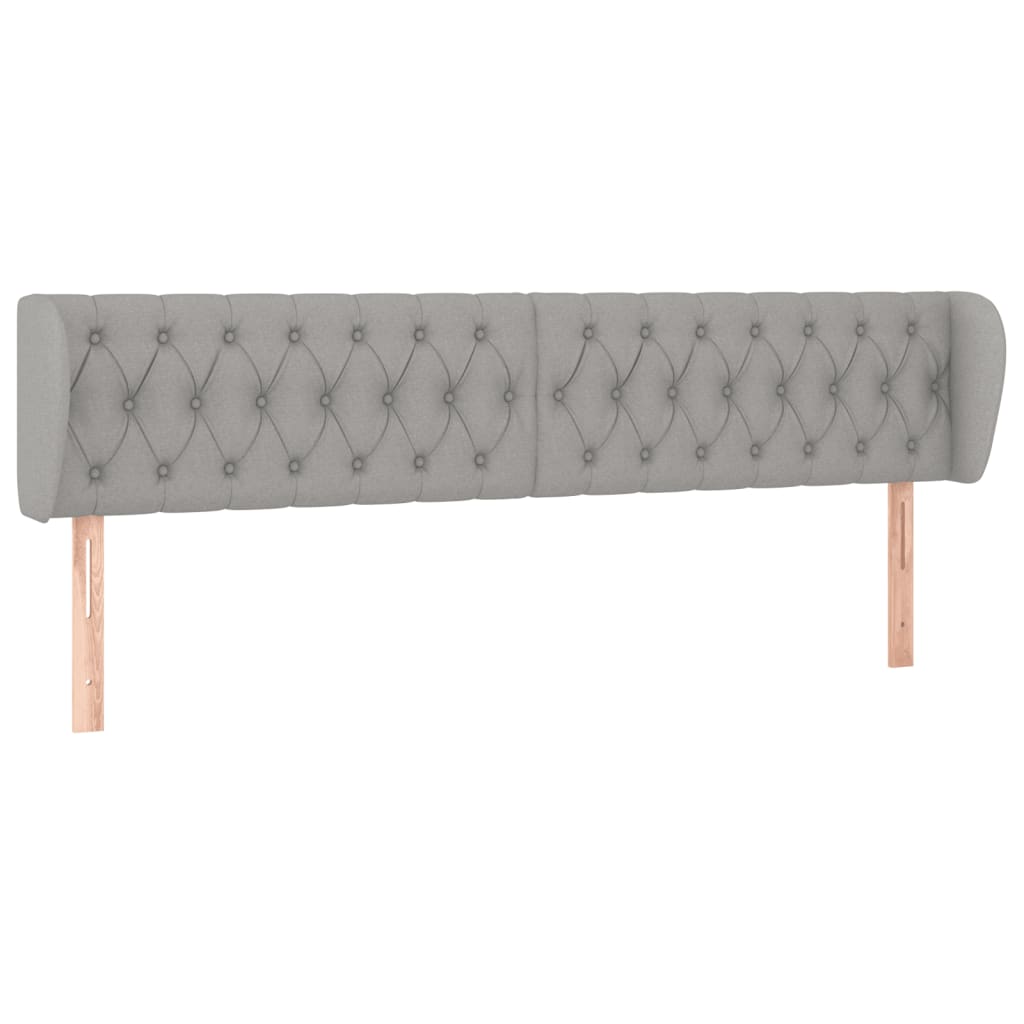 Tête de lit avec oreilles Gris clair 203x23x78/88 cm Tissu Têtes et pieds de lit vidaXL   