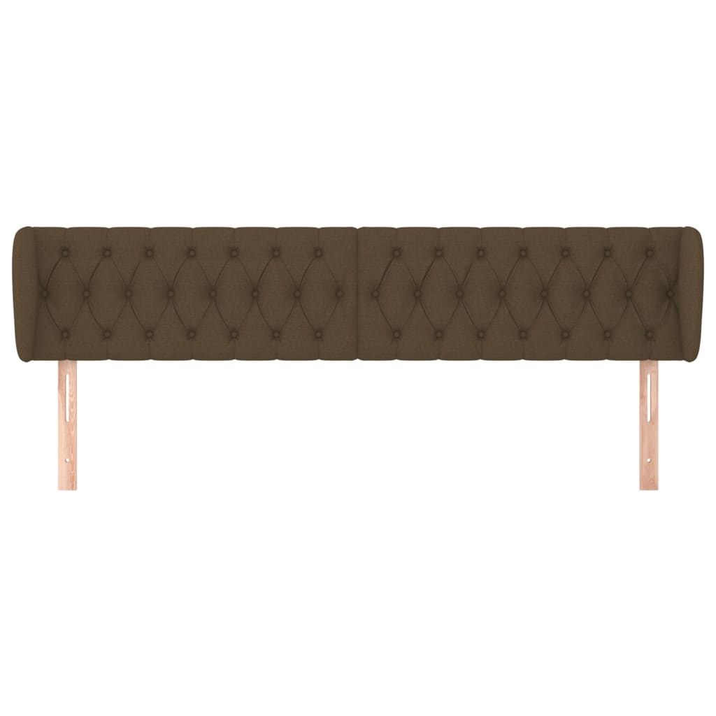 Tête de lit avec oreilles Marron foncé 203x23x78/88 cm Tissu Têtes et pieds de lit vidaXL   