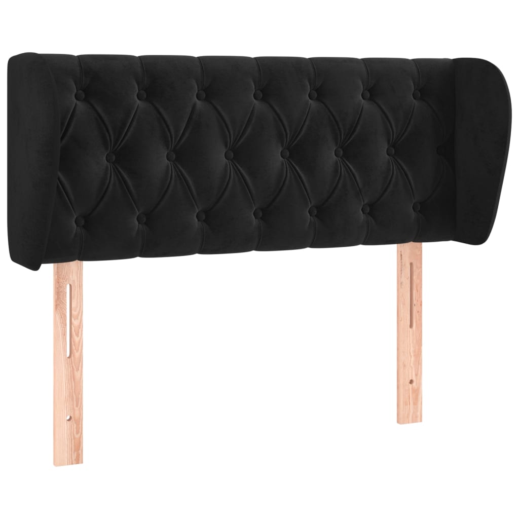 Tête de lit avec oreilles Noir 103x23x78/88 cm Velours Têtes et pieds de lit vidaXL   