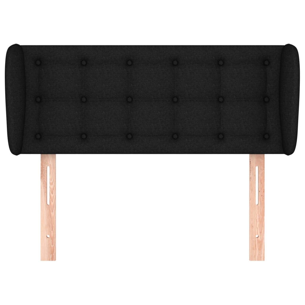 Tête de lit avec oreilles Noir 83x23x78/88 cm Tissu Têtes et pieds de lit vidaXL   