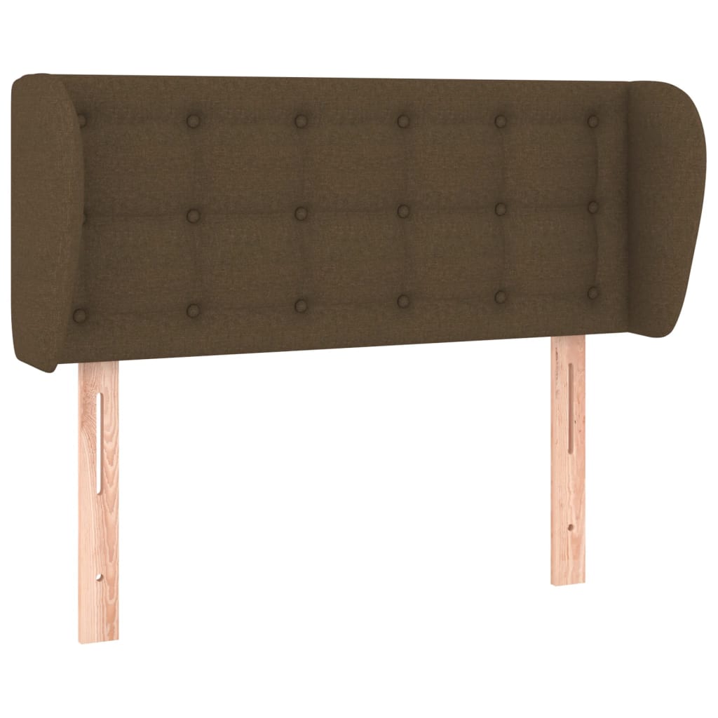 Tête de lit avec oreilles Marron foncé 93x23x78/88 cm Tissu Têtes et pieds de lit vidaXL   