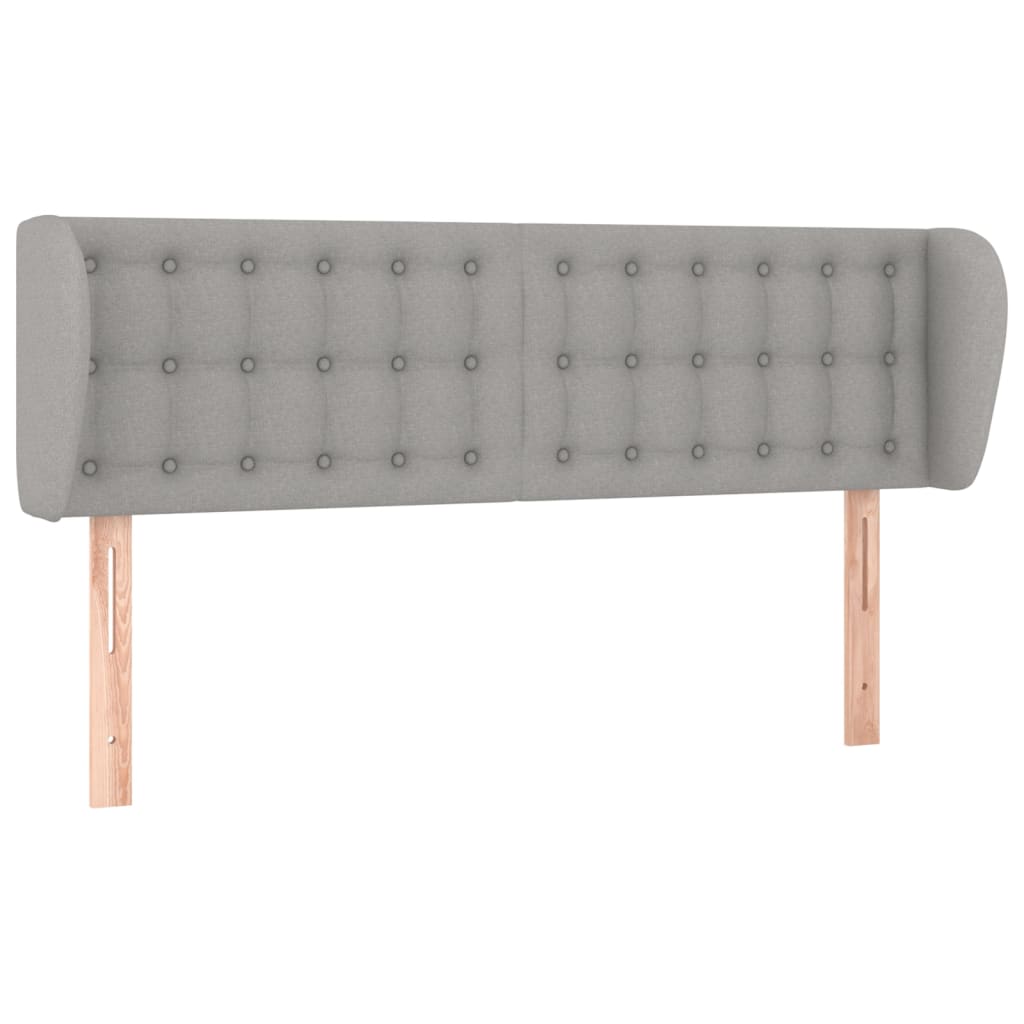 Tête de lit avec oreilles Gris clair 147x23x78/88 cm Tissu Têtes et pieds de lit vidaXL   