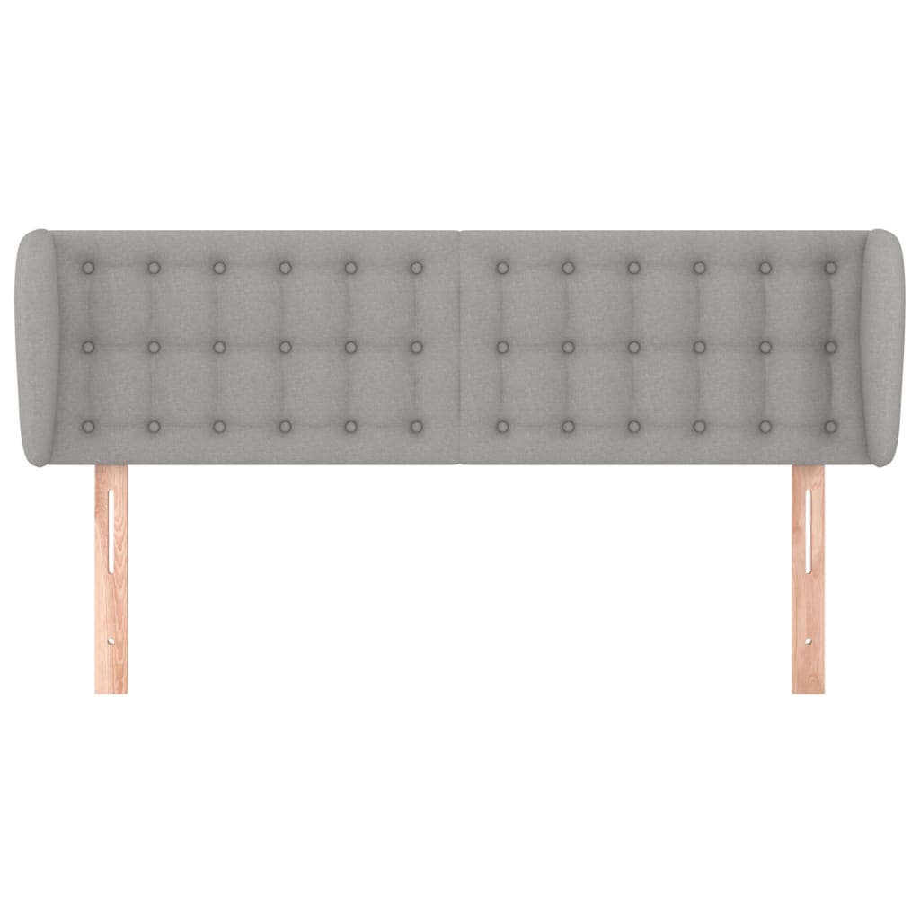 Tête de lit avec oreilles Gris clair 147x23x78/88 cm Tissu Têtes et pieds de lit vidaXL   