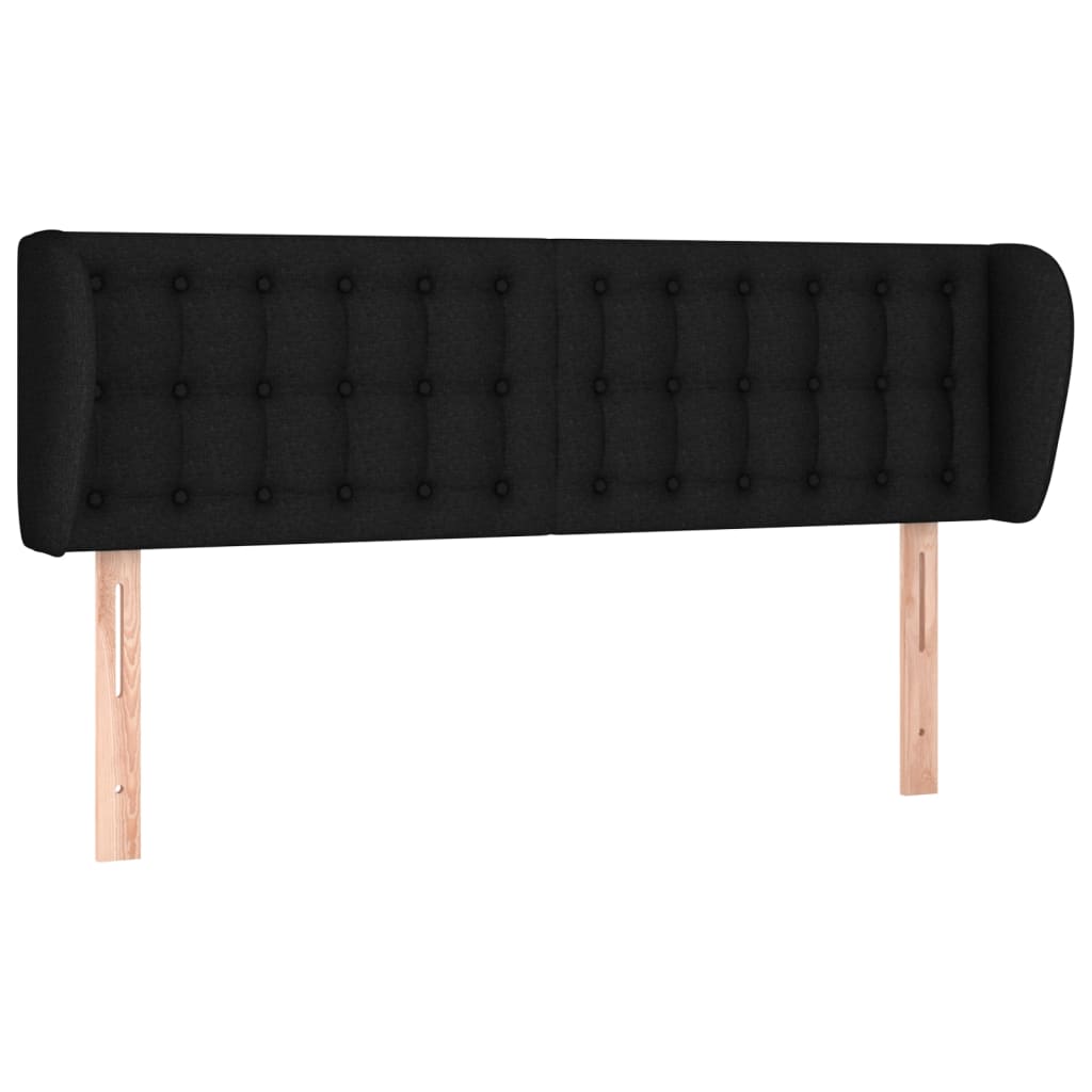 Tête de lit avec oreilles Noir 147x23x78/88 cm Tissu Têtes et pieds de lit vidaXL   