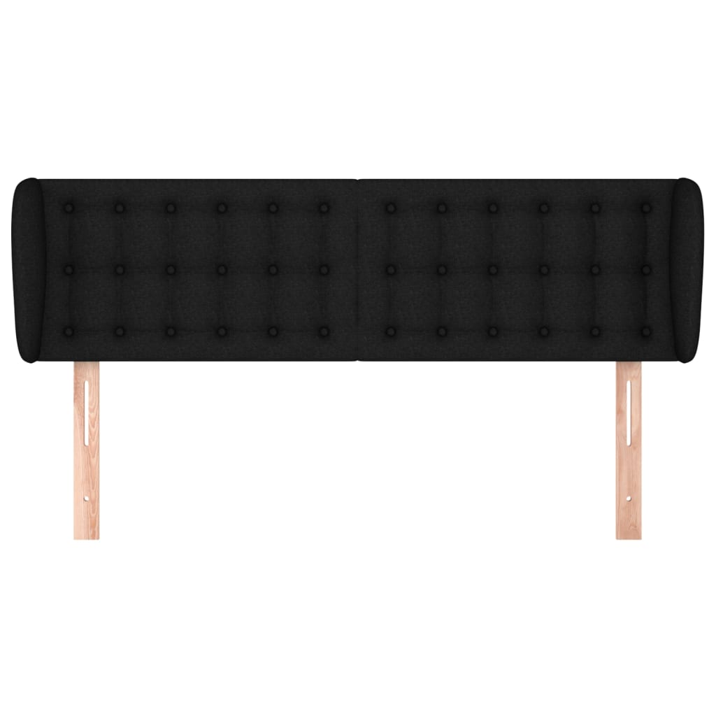 Tête de lit avec oreilles Noir 147x23x78/88 cm Tissu Têtes et pieds de lit vidaXL   